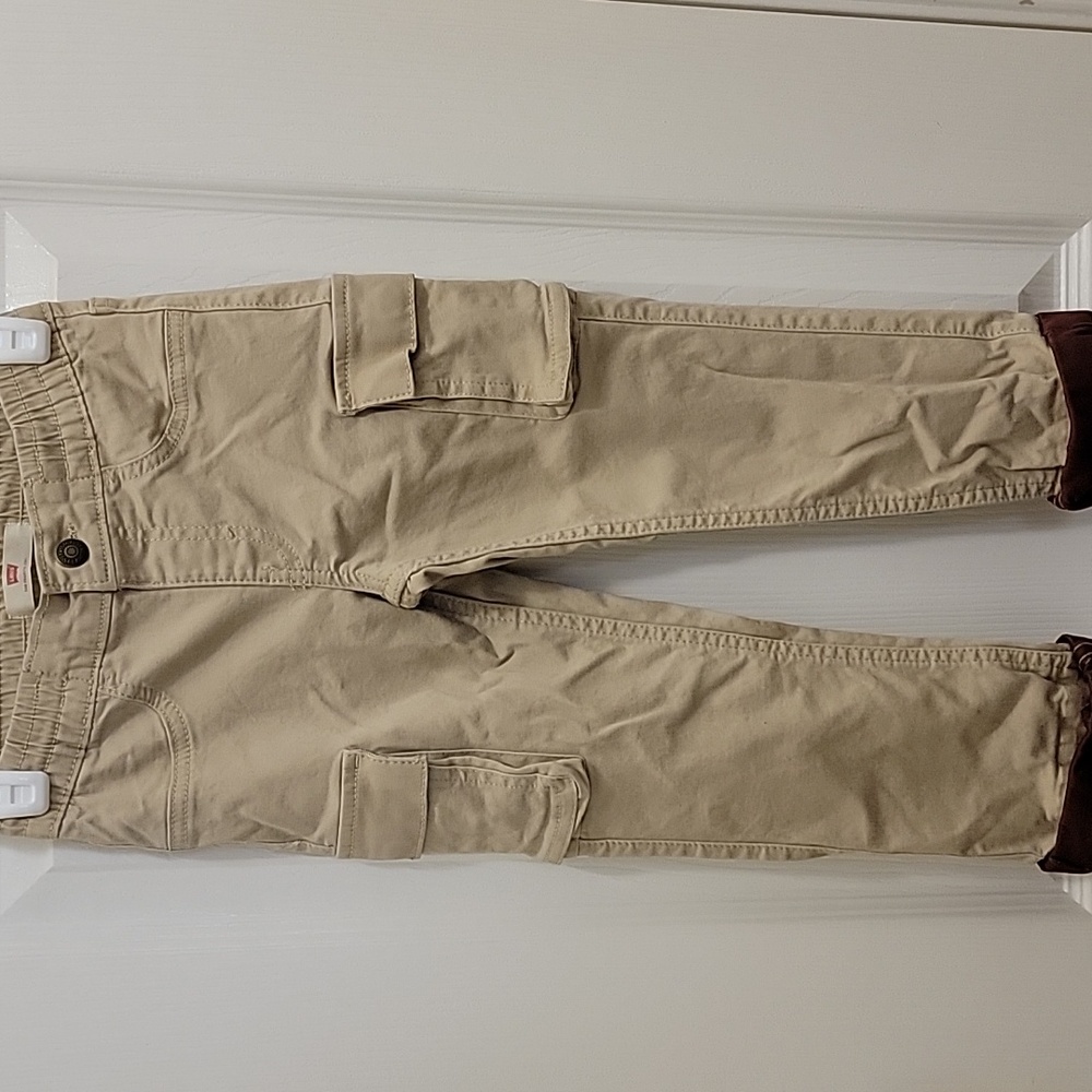 Toddler LEVIS Tan Cargo Pants and Long Sleeve Tee Set